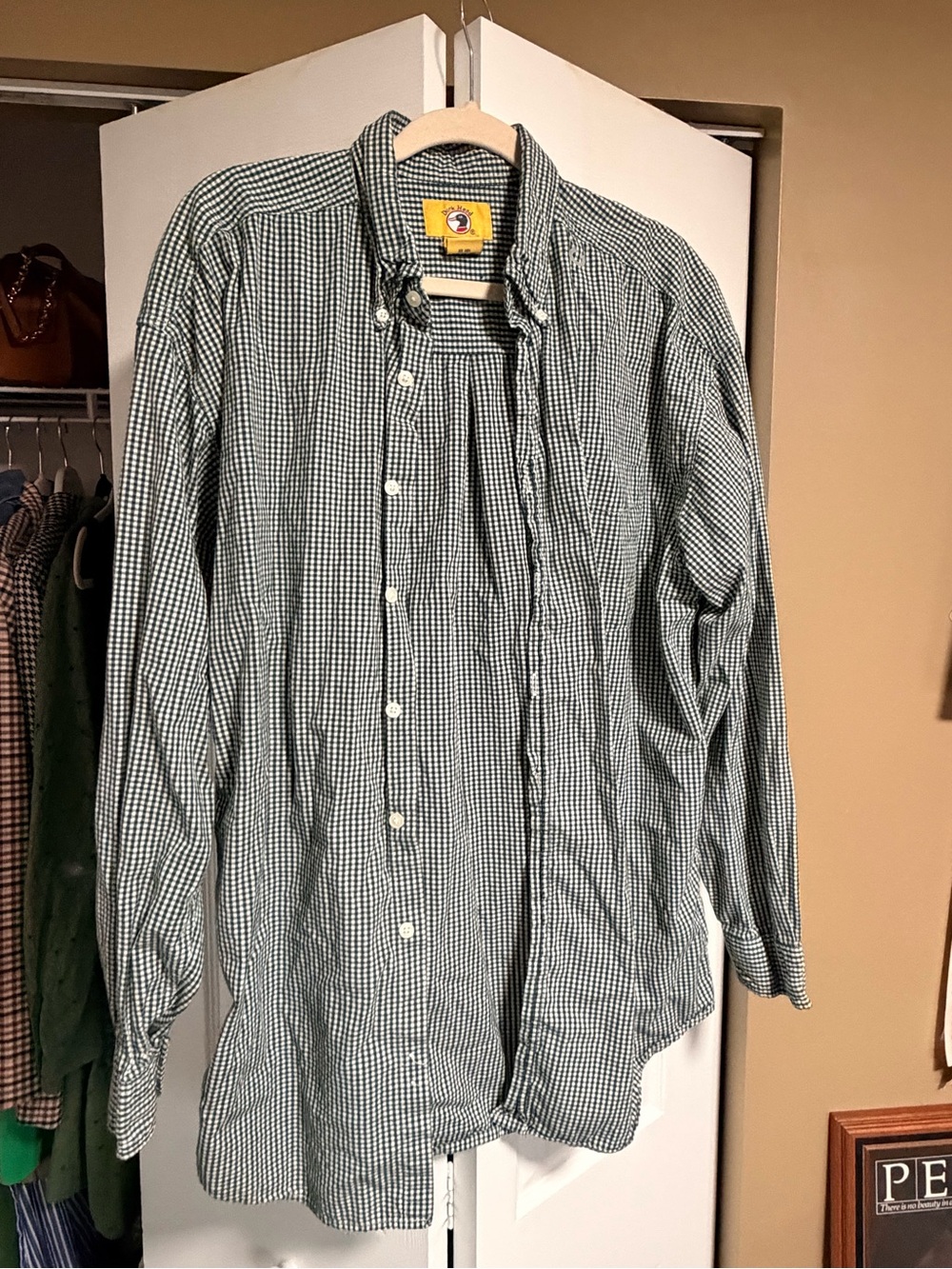 Vintage Duck Head Green Gingham Button-Down Shirt